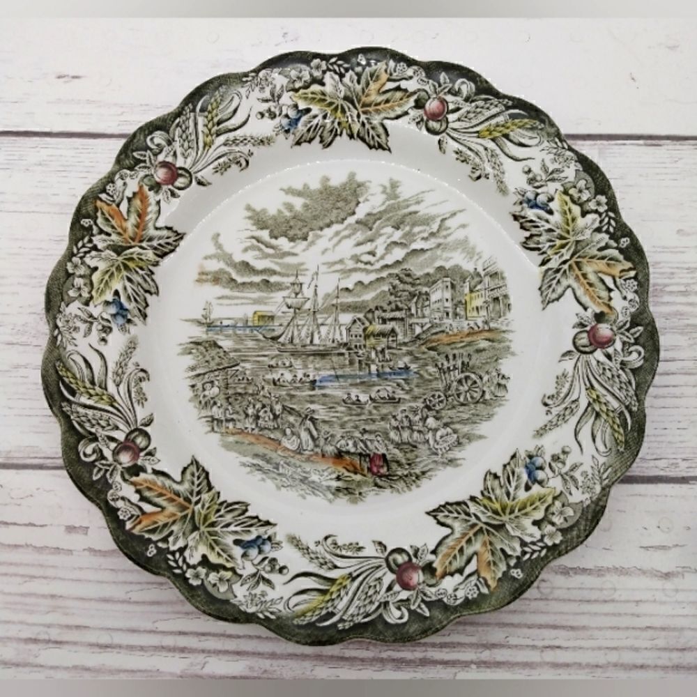 Ridgeway Staffordshire England Bartlett Scene's Toronto Fish Market 1842 Plate - Picture 9 of 9